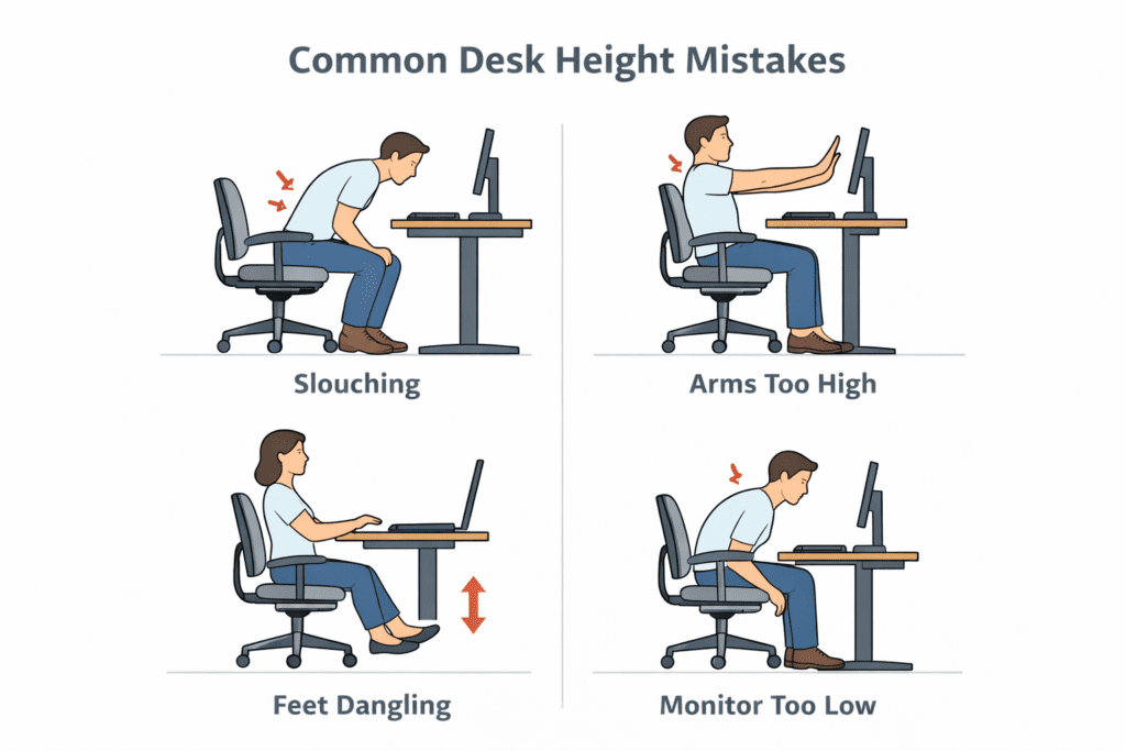 Common desk height mistakes