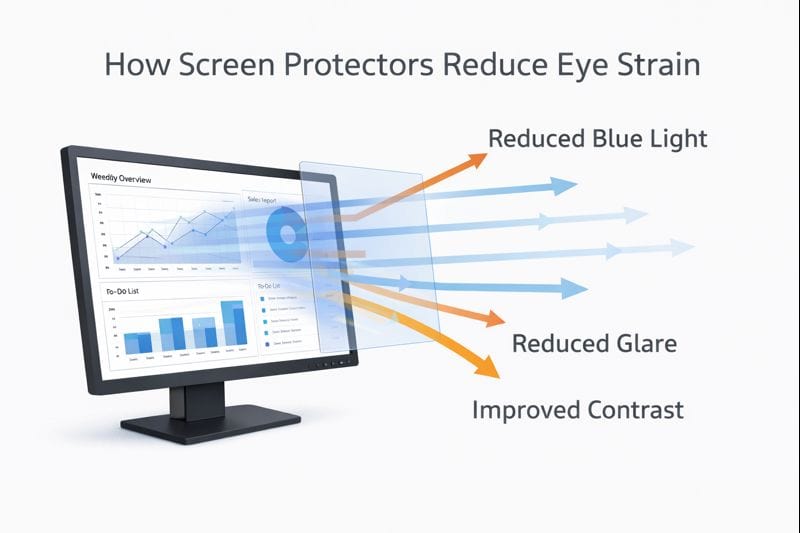 how screen protectors reduce blue light and eye strain