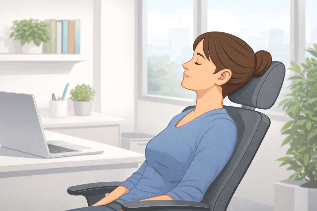 proper headrest use while reclining to reduce neck strain