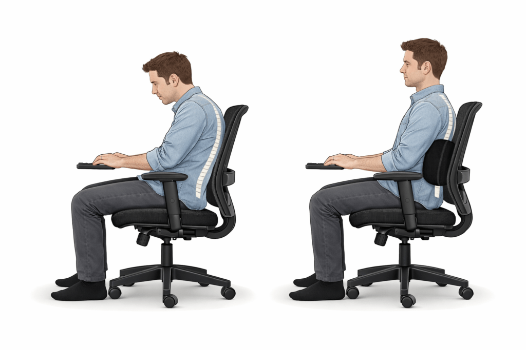 proper lumbar support placement for lower back comfort