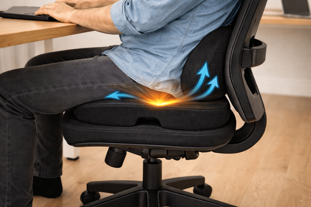 coccyx cushion reducing tailbone pressure while sitting