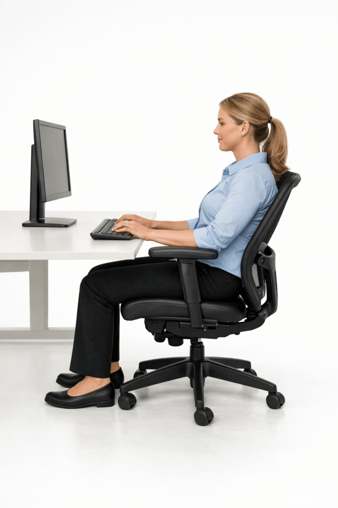 healthy sitting posture checklist for chair comfort