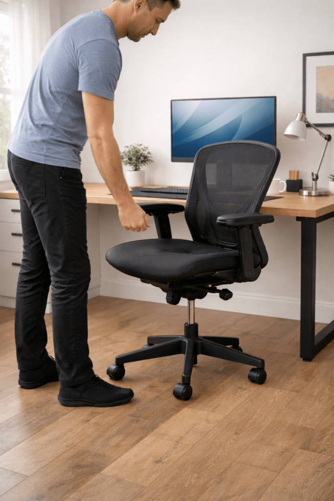 chair too low causing rounded back posture