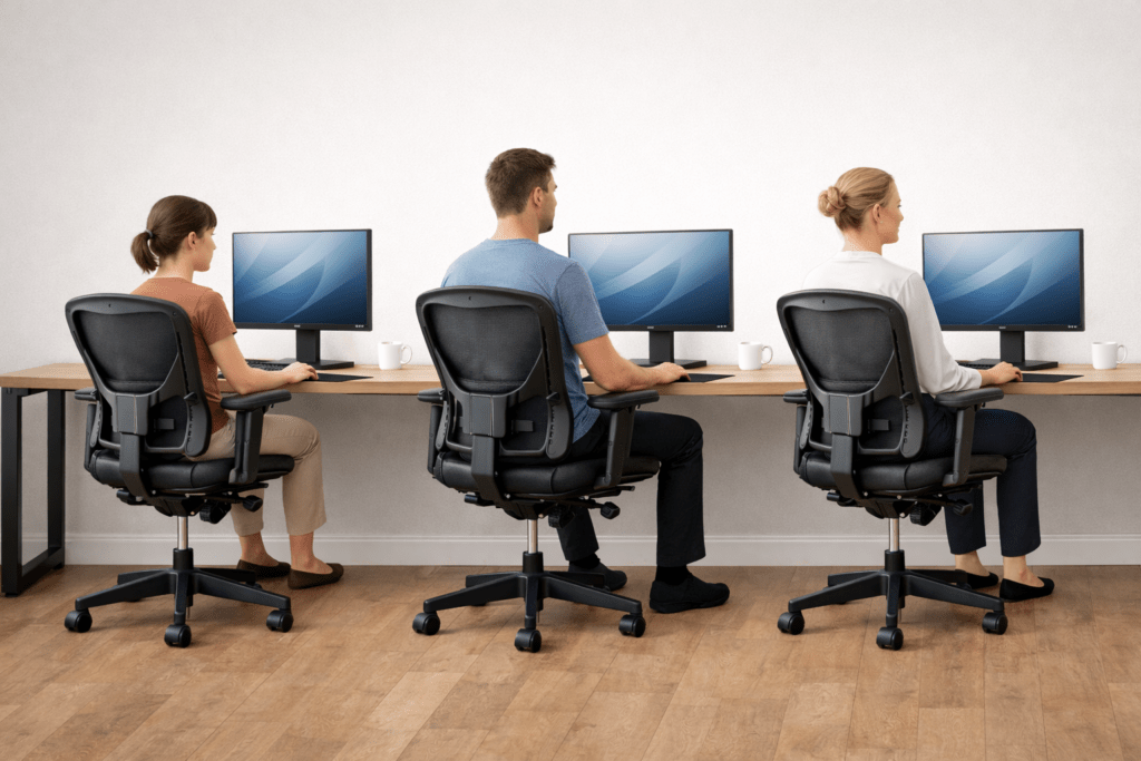 recommended office chair height based on body height proportions