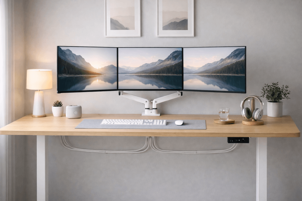 ideal standing desk setup for productivity
