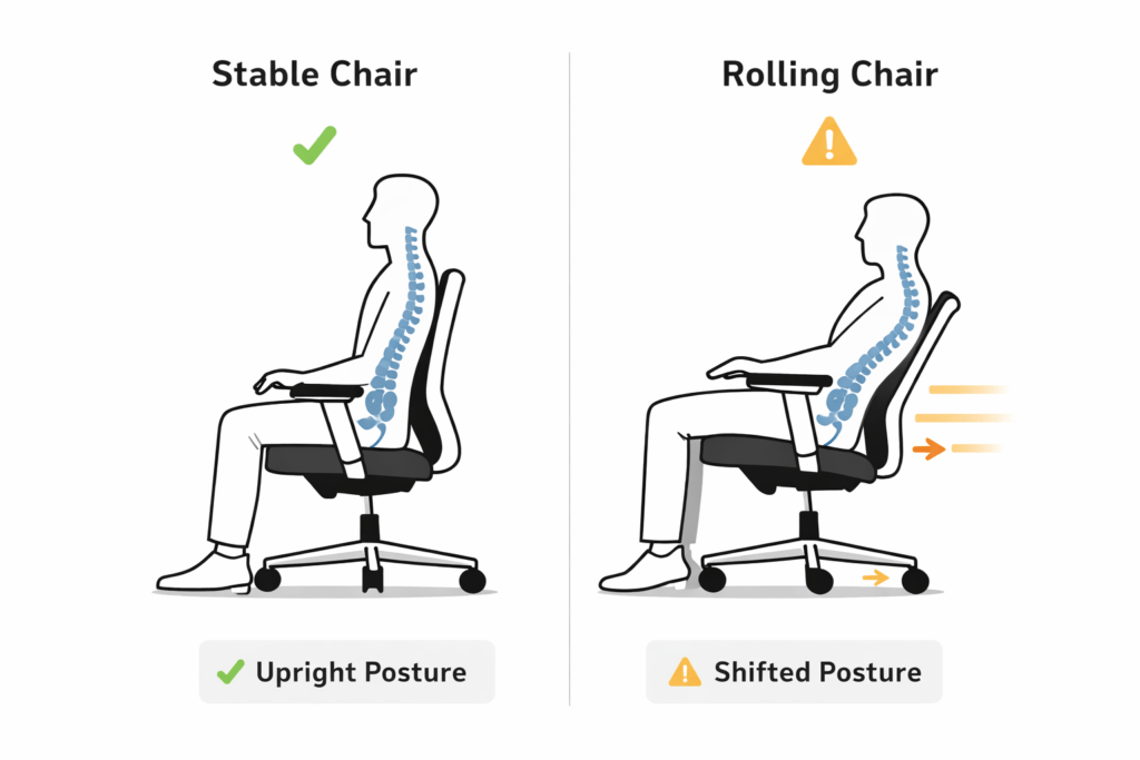 chair stability vs mobility posture comparison