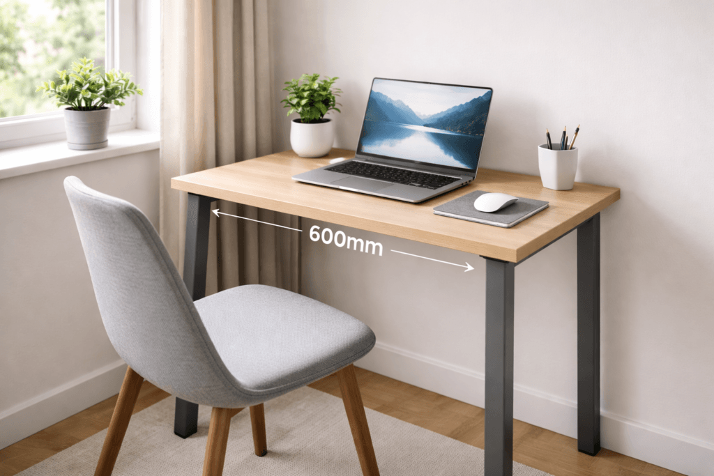 600mm desk depth small office setup