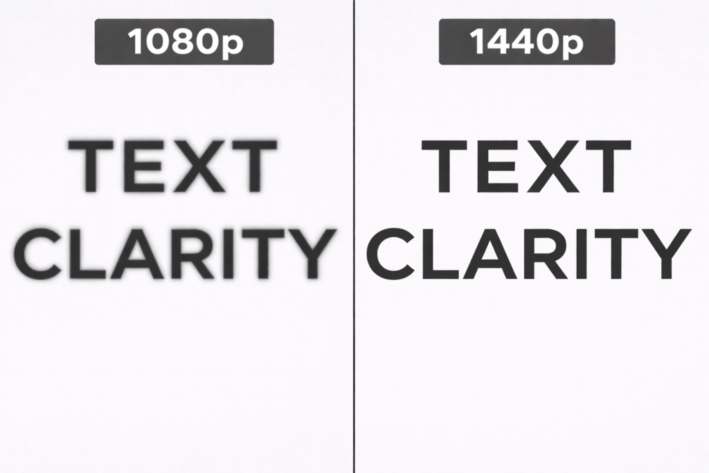 1080p vs 1440p clarity comparison on 27 inch monitor
