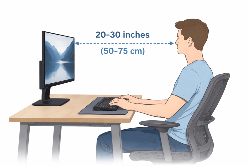 monitor distance based on desk depth