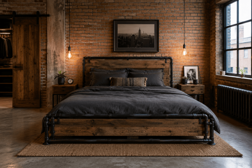 Industrial Pipe Bed Frame