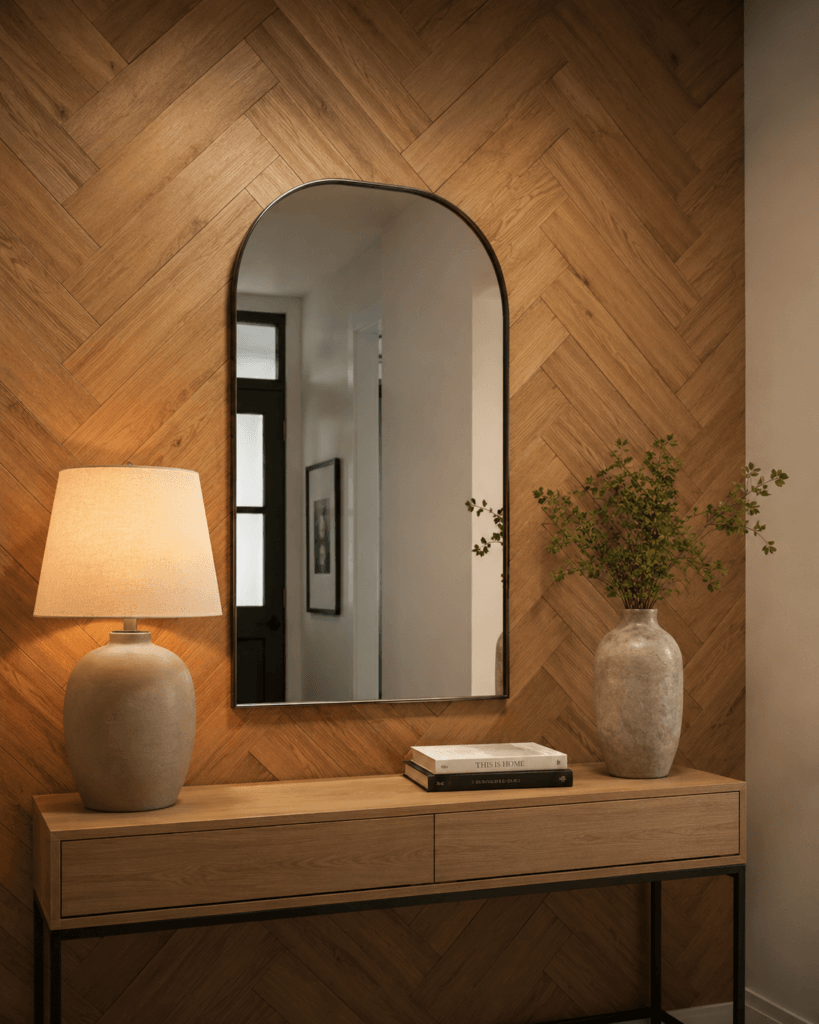 Herringbone Wood Panel Accent