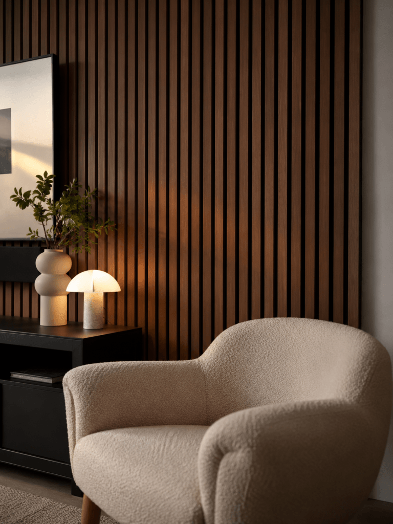 Dark Walnut Slat Wall with Gaps