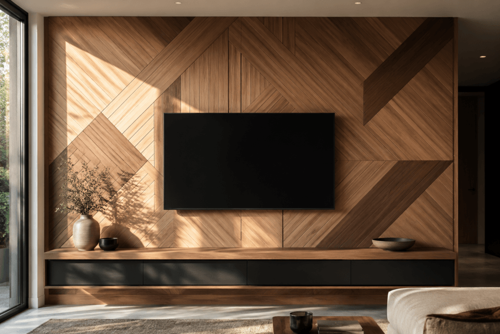 Geometric Wood Inlay Accent