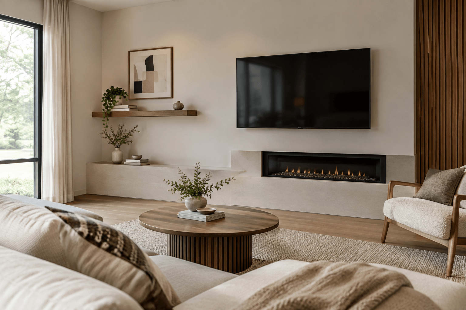 off center tv wall ideas