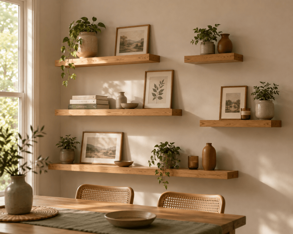 Staggered Gallery-Style Shelves