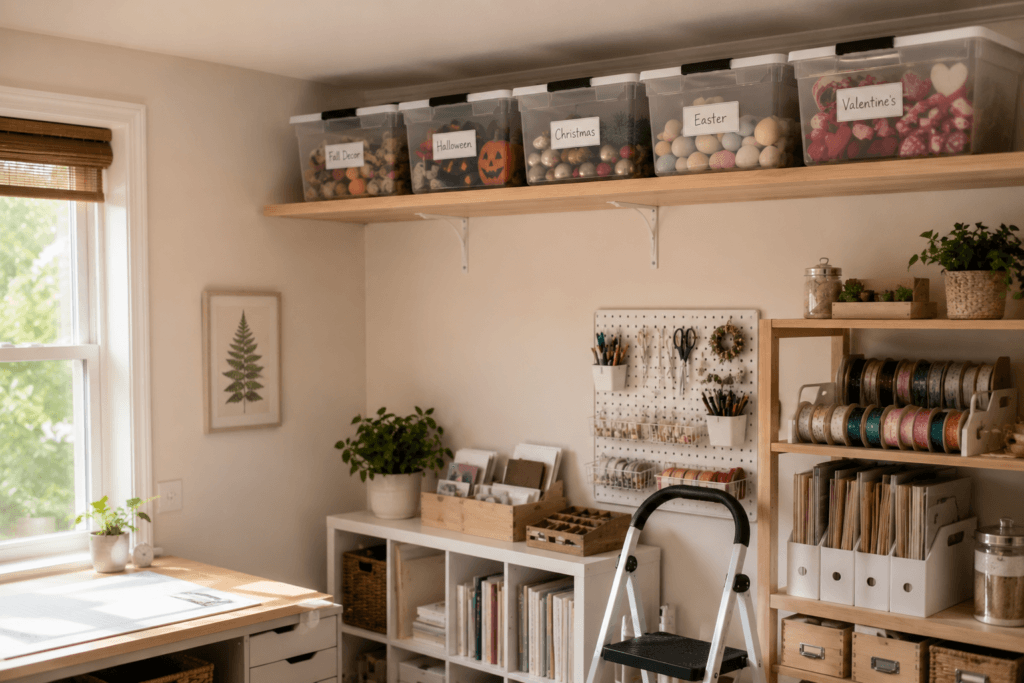 Overhead Storage for Rotated Stock