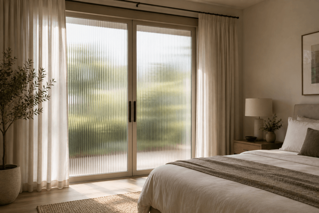 Frosted or Reeded Glass Door
