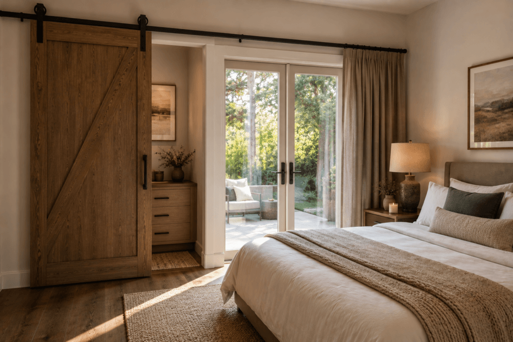 Sliding Barn-Style Door as a Secondary Layer